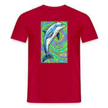 dauphin - T-shirt homme - rouge - Devant - AI Model Male 178 dark (178cm)