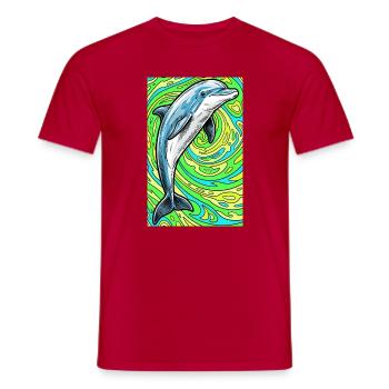 dauphin - T-shirt homme - rouge - Devant - AI Model Male 178 dark (178cm)