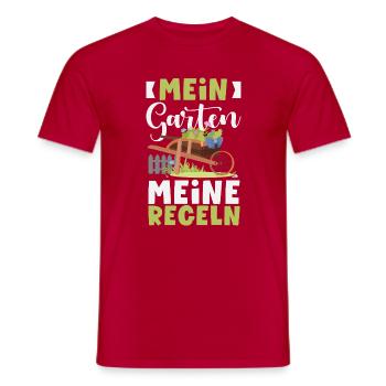 Mein Garten Meine Regeln - Männer T-Shirt - Rot - Vorne - AI Model Male 178 dark (178cm)
