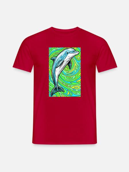 Delfin - Männer T-Shirt - Rot