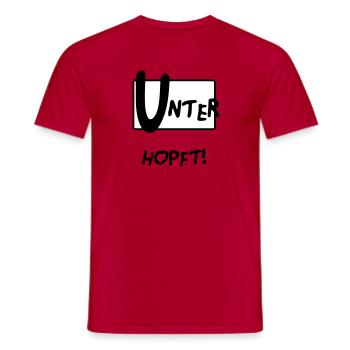 UNTERHOPFT BIER - Männer T-Shirt - Rot - Vorne - AI Model Male 178 dark (178cm)