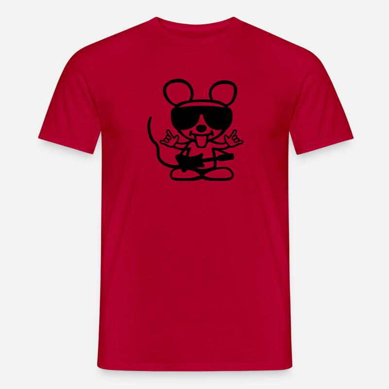 Coole Rock Maus - Männer T-Shirt - Rot