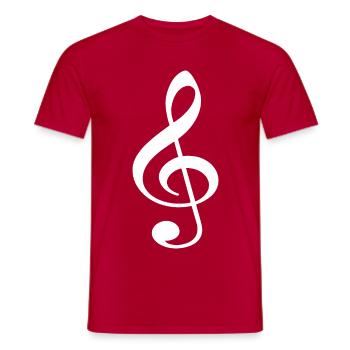 Notenschlüssel Musik Instrument Geschenkidee - Männer T-Shirt - Rot - Vorne - AI Model Male 178 dark (178cm)