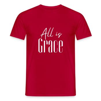 all is grace - T-shirt homme - rouge - Devant - AI Model Male 178 dark (178cm)