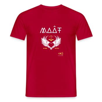 KAMA ÂME MAÂT Coeur Ailé blanc blanc - T-shirt homme - rouge - Devant - AI Model Male 178 dark (178cm)