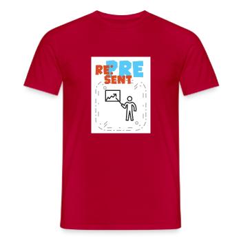 Représenter. Montrez votre bon côté. - T-shirt homme - rouge - Devant - AI Model Male 178 dark (178cm)