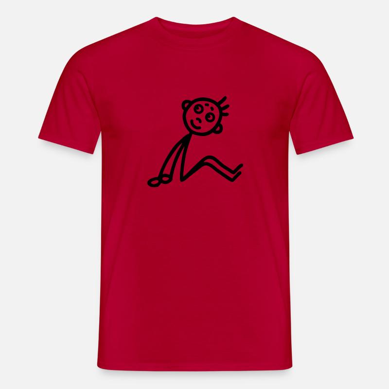 Männchen sitzend - Männer T-Shirt - Rot