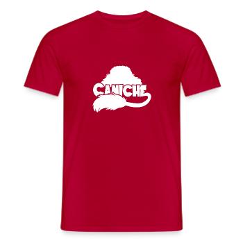 Silhouette Caniche - Blanc - T-shirt homme - rouge - Devant - AI Model Male 178 dark (178cm)