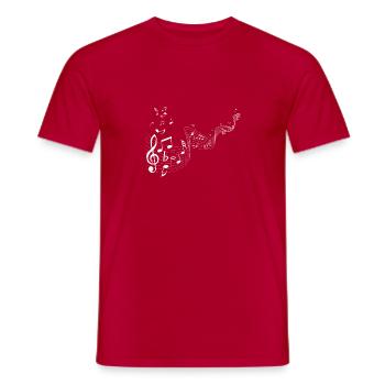 Notes de musique blanches - T-shirt homme - rouge - Devant - AI Model Male 178 dark (178cm)