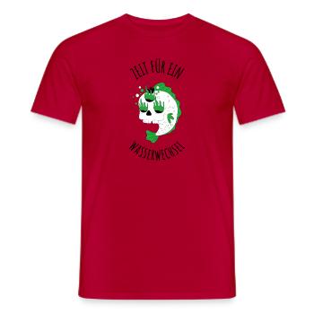 Aquarium Spruch Fische Wasser wechsel - Männer T-Shirt - Rot - Vorne - AI Model Male 178 dark (178cm)