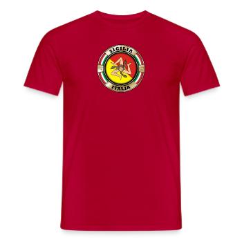 Sicily emblem - Men's T-Shirt - red - Front - AI Model Male 178 dark (178cm)