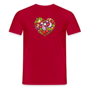 Coeur de légume, Légume, Coeur, Laitue, Tomates - T-shirt homme - rouge - Devant - AI Model Male 178 dark (178cm)