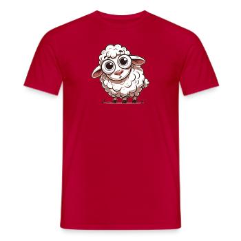 Schaf - Männer T-Shirt - Rot - Vorne - AI Model Male 178 dark (178cm)