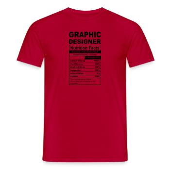 Graphic Designer Nutrition Facts - Men's T-Shirt - red - Front - AI Model Male 178 dark (178cm)