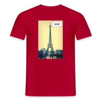 Eiffel Pop Art Paris - Männer T-Shirt - Rot - Vorne - AI Model Male 178 dark (178cm)