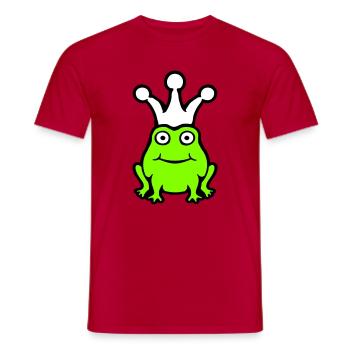 Grenouille Roi Couronne Drôle Mignon Bande Dessinée Grenouille Prince - T-shirt homme - rouge - Devant - AI Model Male 178 dark (178cm)