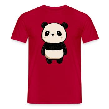 panda drawing, cute panda, baby panda - Men's T-Shirt - red - Front - AI Model Male 178 dark (178cm)