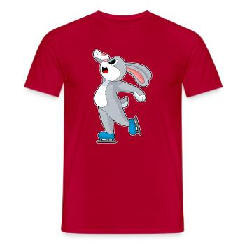 Hase Eislaufen Schlittschuhe Wintersport - Men's T-Shirt - red - Front - AI Model Male 178 dark (178cm)