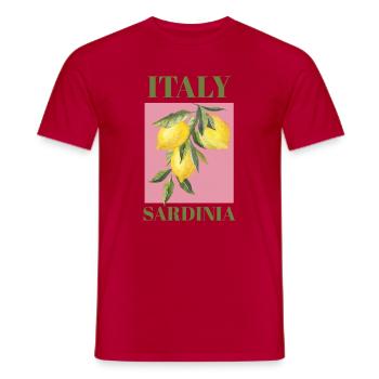 Italien Sardinien Urlaub Strand Zitronen Sardinien - Männer T-Shirt - Rot - Vorne - AI Model Male 178 dark (178cm)