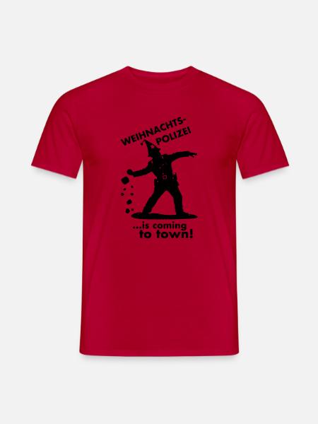 Weihnachtspolizei - Männer T-Shirt - Rot