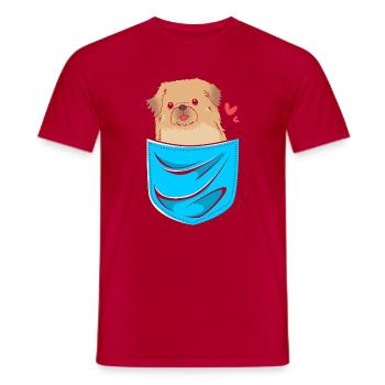 Pekinese - Männer T-Shirt - Rot - Vorne - AI Model Male 178 dark (178cm)