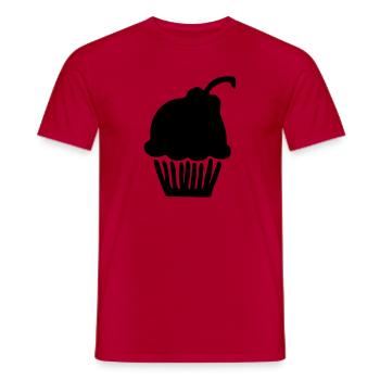 Gâteau d'anniversaire tarte cadeau d'anniversaire muffin - T-shirt homme - rouge - Devant - AI Model Male 178 dark (178cm)