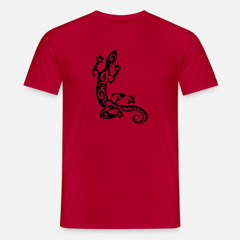 Schwarze Maori-Eidechse 5 - Männer T-Shirt - Rot