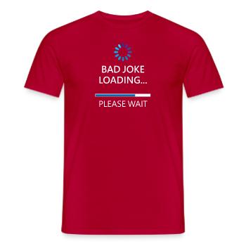 bad joke loading funny fun saying funny saying - Men's T-Shirt - red - Front - AI Model Male 178 dark (178cm)