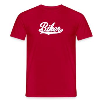 Biker vintage - T-shirt homme - rouge - Devant - AI Model Male 178 dark (178cm)