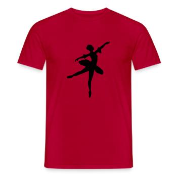 Danseuse de ballet vecteur Silhouette - T-shirt homme - rouge - Devant - AI Model Male 178 dark (178cm)