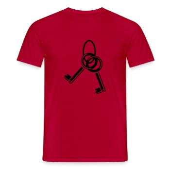 schluesselbund__f1 - T-shirt homme - rouge - Devant - AI Model Male 178 dark (178cm)