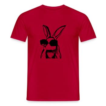Hase Haustier Tier cool Sonnenbrillen Hasen Vektor - Männer T-Shirt - Rot - Vorne - AI Model Male 178 dark (178cm)
