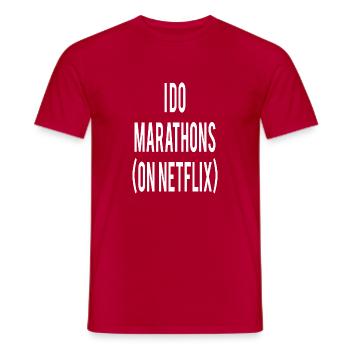 Marathon Triathlon Running Jogging Biking Cycling - Men's T-Shirt - red - Front - AI Model Male 178 dark (178cm)