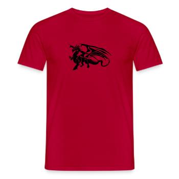 Schwarzer Drache - Tribal Dragon - Männer T-Shirt - Rot - Vorne - AI Model Male 178 dark (178cm)