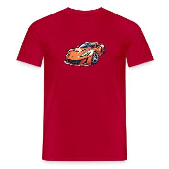 Flammender Sportwagen - Männer T-Shirt - Rot - Vorne - AI Model Male 178 dark (178cm)