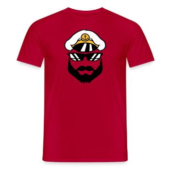 kapitaen muetze matrose seemann schiff crew team s - Männer T-Shirt - Rot - Vorne - AI Model Male 178 dark (178cm)
