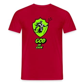 God of geek - Men's T-Shirt - red - Front - AI Model Male 178 dark (178cm)