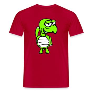 Schildkröte verschmitzt lustig albern Scham frech - Männer T-Shirt - Rot - Vorne - AI Model Male 178 dark (178cm)