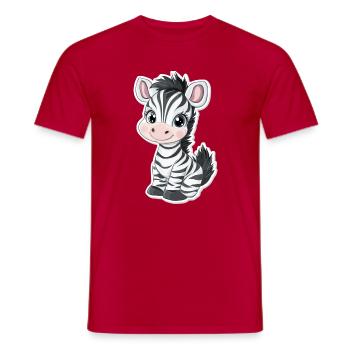 Zebra - Men's T-Shirt - red - Front - AI Model Male 178 dark (178cm)
