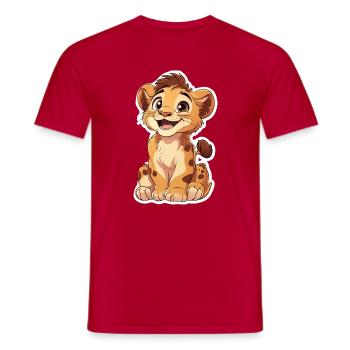 Lion - Men's T-Shirt - red - Front - AI Model Male 178 dark (178cm)