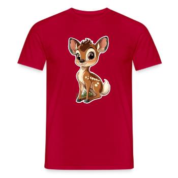 roe deer - Men's T-Shirt - red - Front - AI Model Male 178 dark (178cm)
