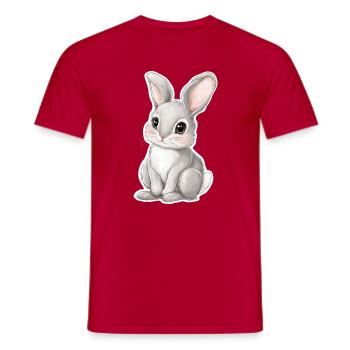 Hase - Männer T-Shirt - Rot - Vorne - AI Model Male 178 dark (178cm)