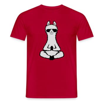 Lama Cool Zen Meditation Sonnenbrille Entspannt - Männer T-Shirt - Rot - Vorne - AI Model Male 178 dark (178cm)