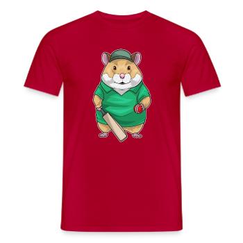 Hamster Cricket Cricket Bats Sports - T-shirt homme - rouge - Devant - AI Model Male 178 dark (178cm)