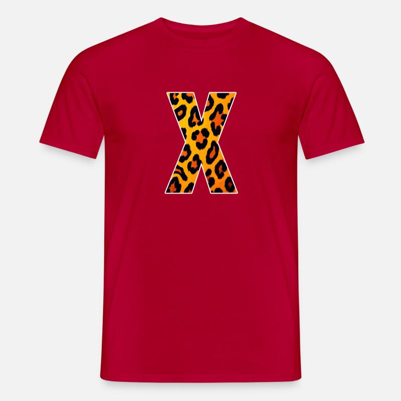 Leopard X Muster - Männer T-Shirt - Rot