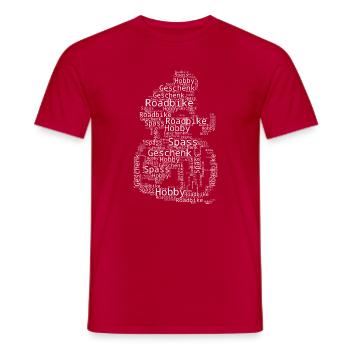 Motif vélo de route pour les vrais passionnés - T-shirt homme - rouge - Devant - AI Model Male 178 dark (178cm)