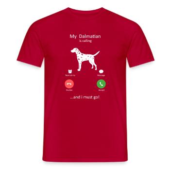 Mein Dalmatiner nennt lustige Hundesilhouette - Männer T-Shirt - Rot - Vorne - AI Model Male 178 dark (178cm)