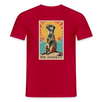 Meerkat Erdmännchen - Männer T-Shirt - Rot - Vorne - AI Model Male 178 dark (178cm)