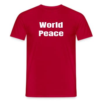 Paix Mondiale en Typographie Grasse - T-shirt homme - rouge - Devant - AI Model Male 178 dark (178cm)