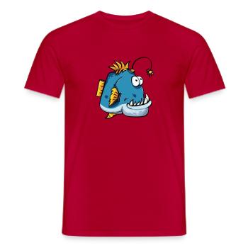 Ugly fish. - Men's T-Shirt - red - Front - AI Model Male 178 dark (178cm)